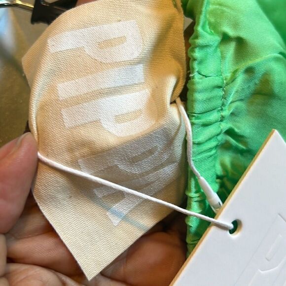 Pippa Women’s Size M Kimberly Wide Leg Baggy Pants Lime Green Pull On New - Picture 6 of 7